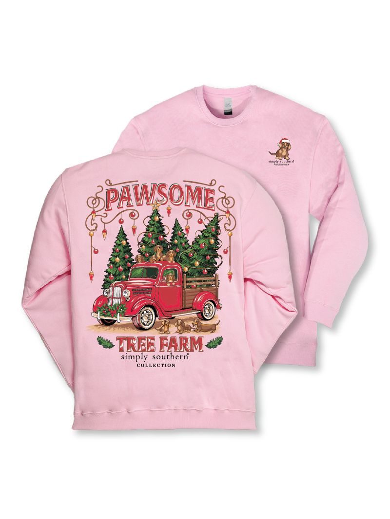 JUNE MARKET: Tree Farm Sweater - Pink by Simply Southern (Ships Late September)