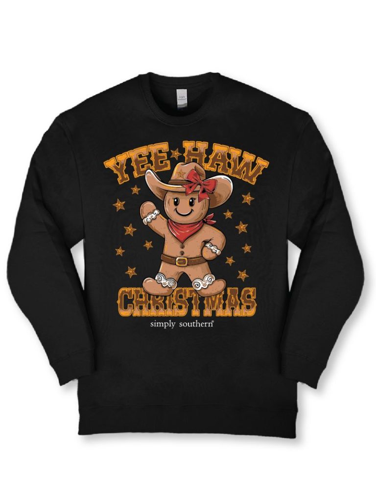 JUNE MARKET: Western Gingerbread Sweater - Black by Simply Southern (Ships Late September)