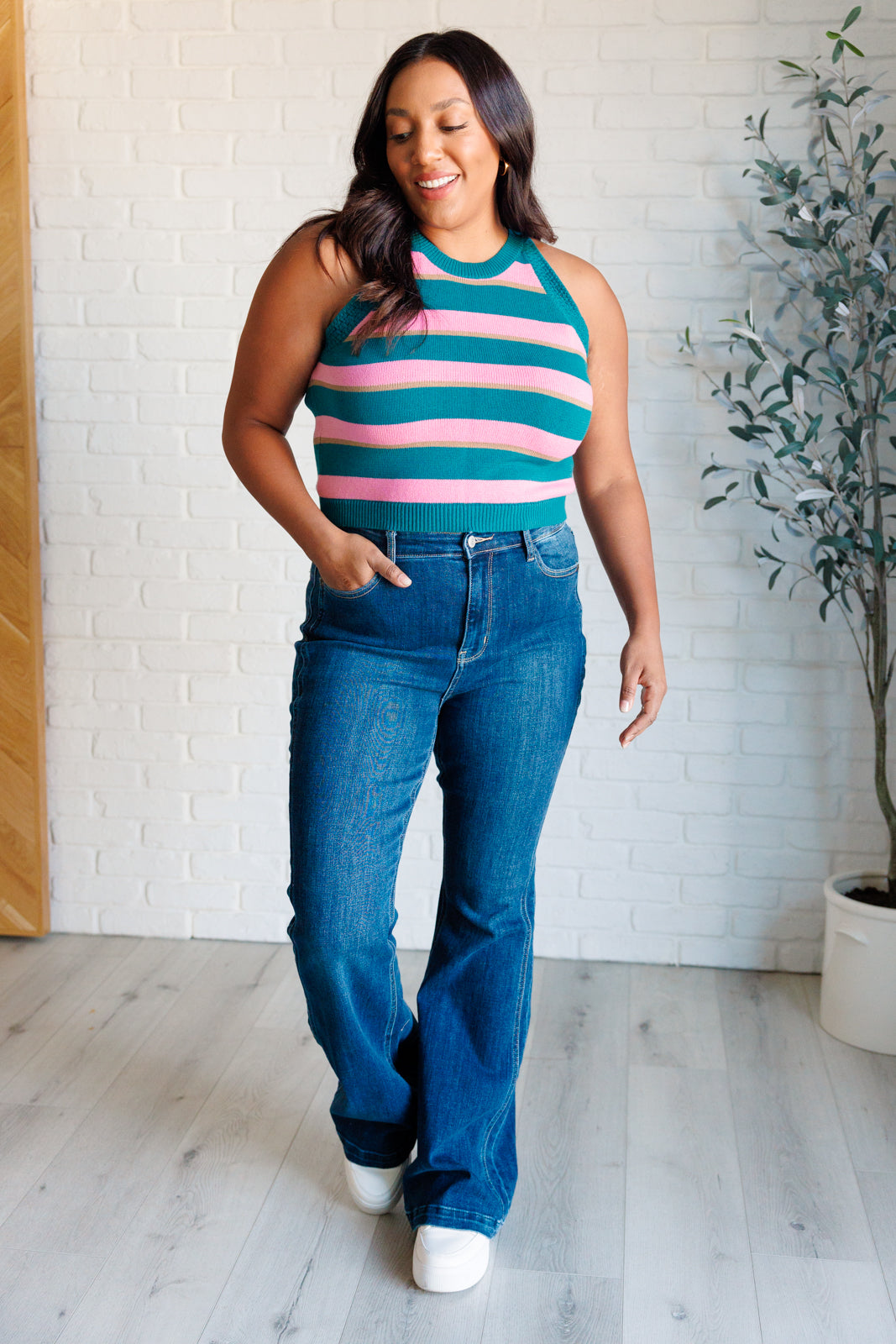 Scholarly Pursuits Knit Striped Tank - 5/25