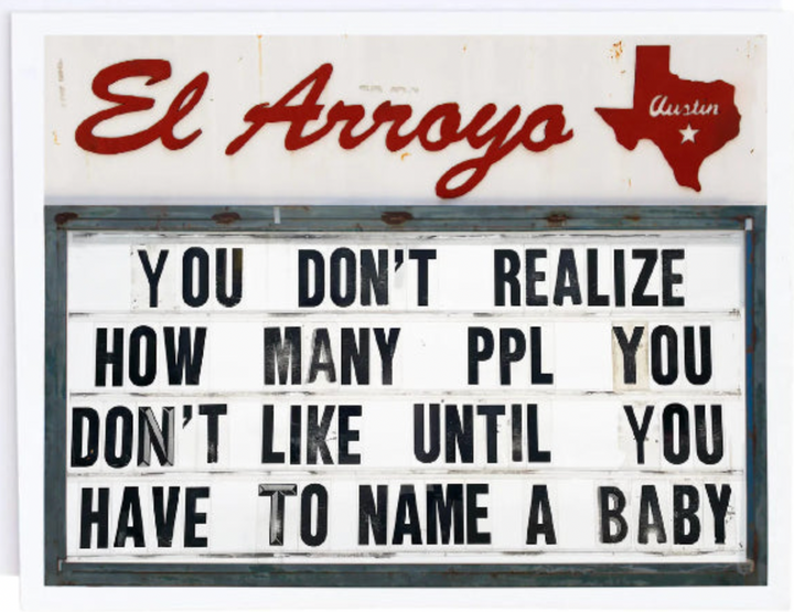 'Until You Have To Name A Baby' Card