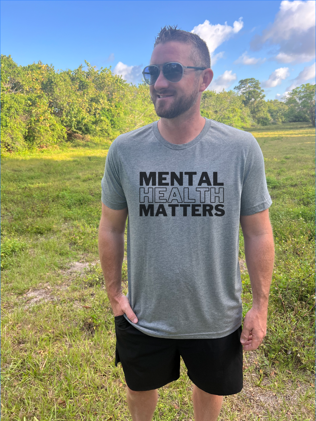 'Mental Health Matters' Block Printed Graphic Tee: Prep Obsessed x Weather With Lauren (Ships in 2-3 Weeks)