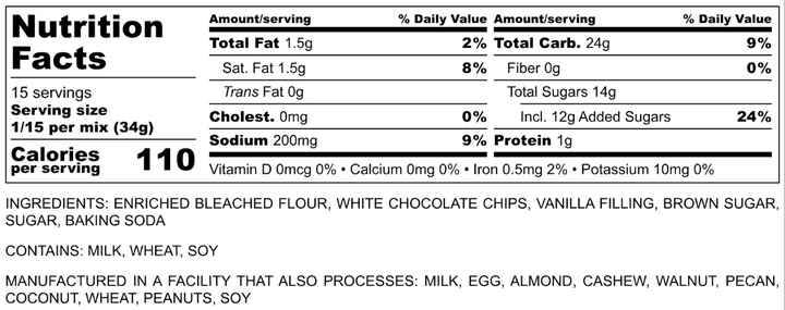 JULY PREORDER: White Chocolate Chip Cookie Mix by You Me And The Sweets (Ships in 2-3 Weeks)
