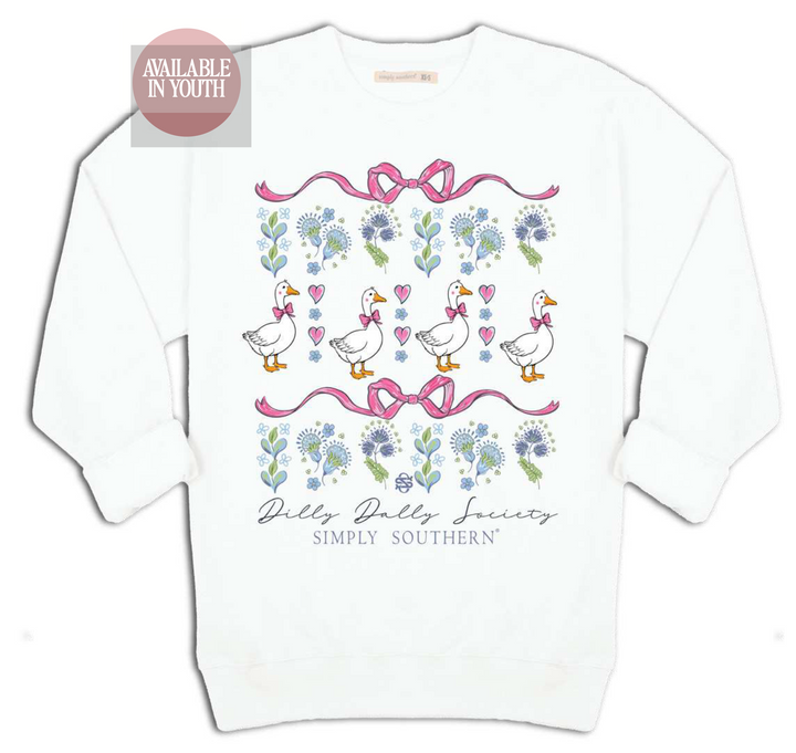 Youth 'Dilly Dally Society' Crewneck Pullover by Simply Southern
