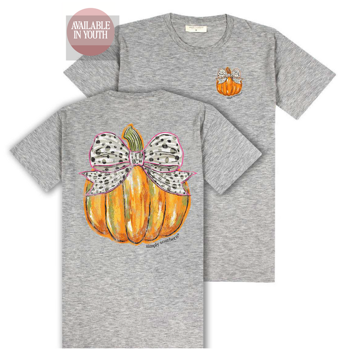 Youth Bow Pumpkin Short Sleeve Tee by Simply Southern