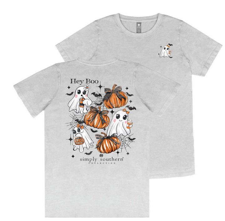 Hey Boo Cute Ghost Short Sleeve Tee by Simply Southern