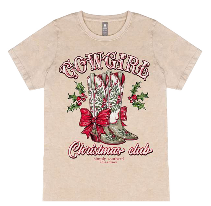 'Cowgirl Christmas Club' Short Sleeve Tee by Simply Southern
