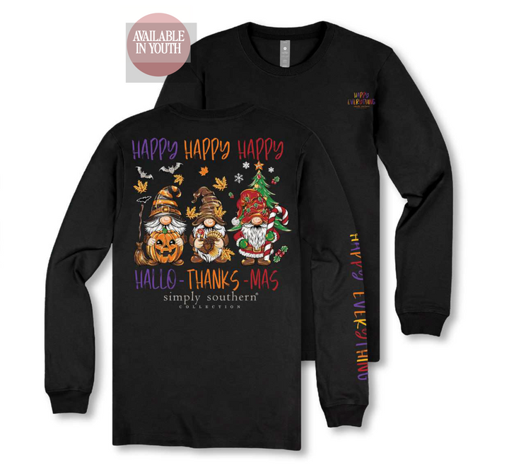 'Happy Hallo-Thanks-Mas' Gnome Long Sleeve Tee by Simply Southern