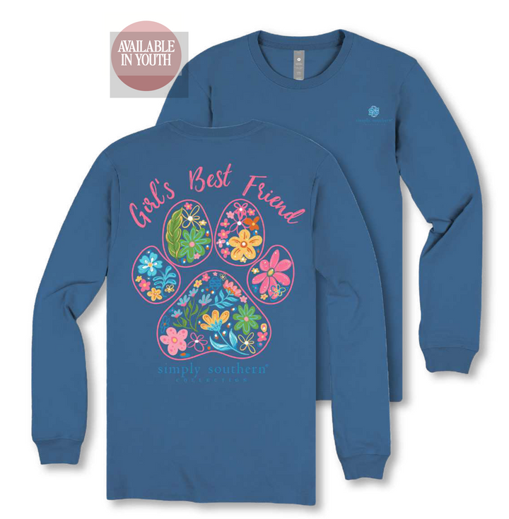 'Gal's Best Friend' Pawprint Long Sleeve Tee by Simply Southern
