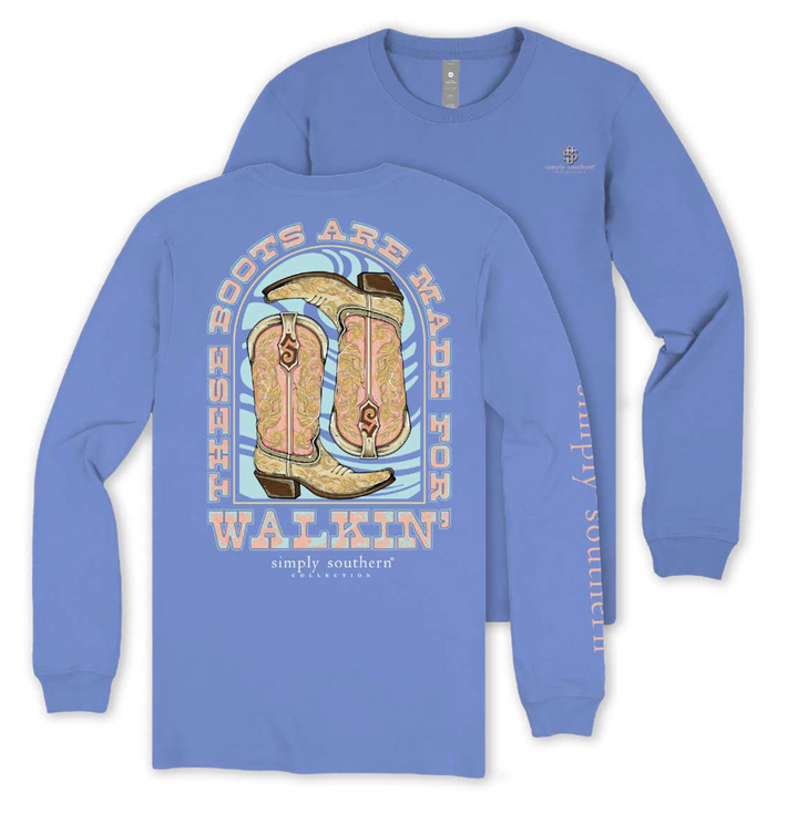 'These Boots Are Made For Walkin' Long Sleeve Tee by Simply Southern
