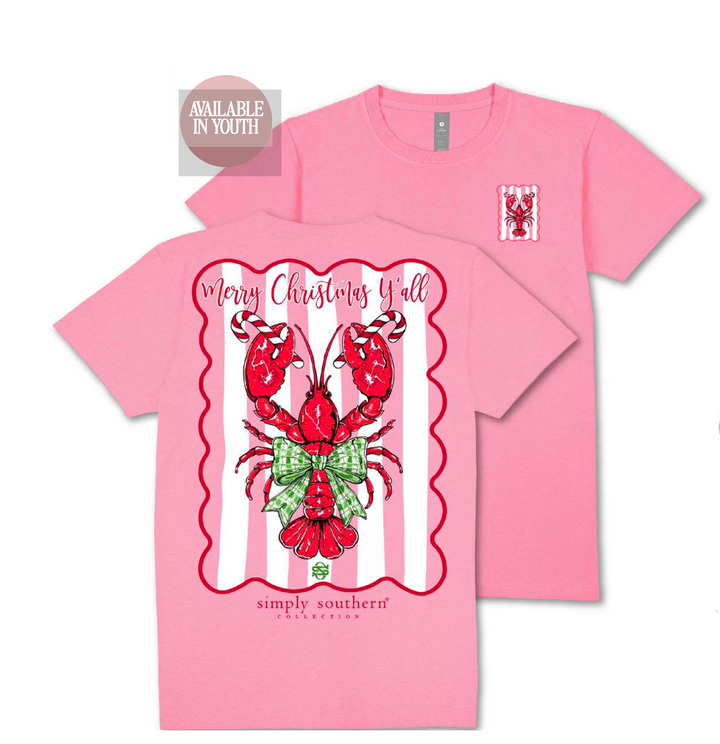 Merry Christmas Lobster Short Sleeve Tee by Simply Southern