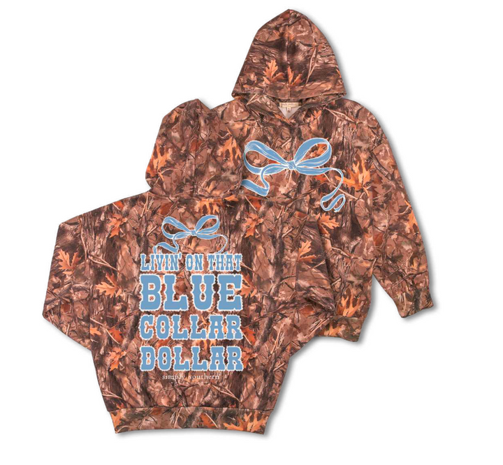 'Livin On That Blue Collar Dollar' Camo Hoodie by Simply Southern