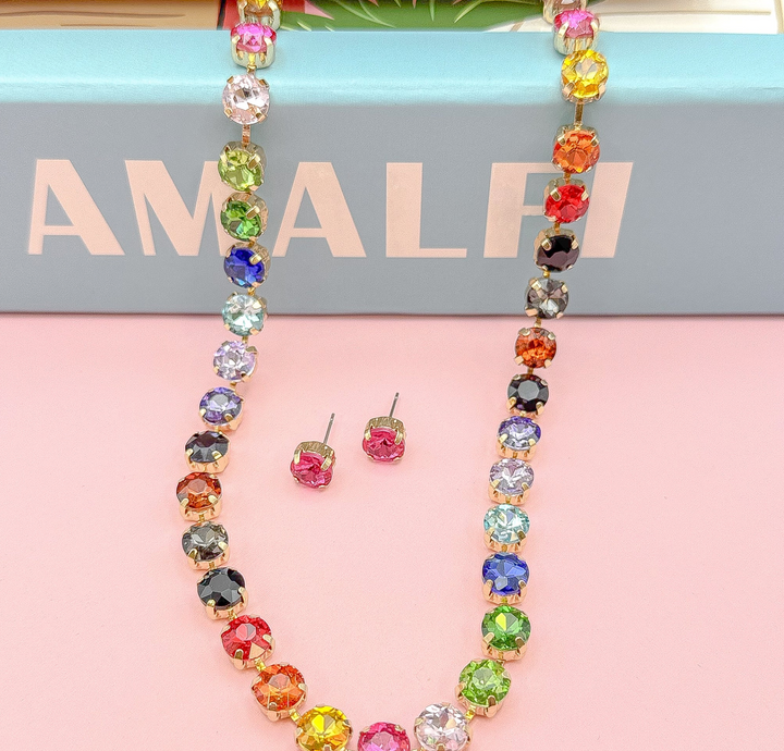 Disco Skittles Necklace & Stud Set by Treasure Jewels