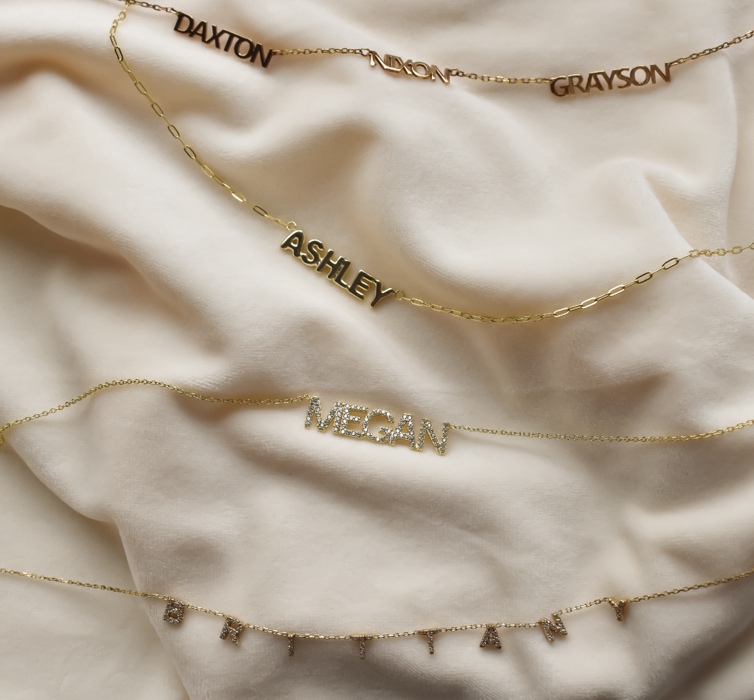 Custom Haven Crystal Nameplate Necklace - Water Resistant by the Sis Kiss (Ships in 4 Weeks)