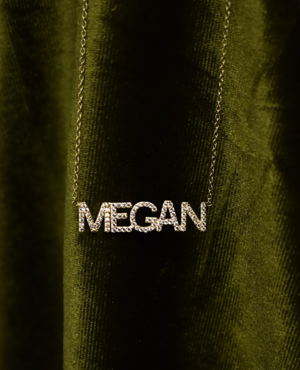 Custom Haven Crystal Nameplate Necklace - Water Resistant by the Sis Kiss (Ships in 4 Weeks)