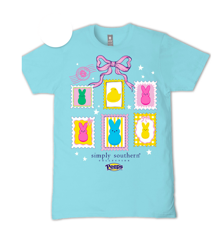JAN MARKET: Peeps Stamps Short Sleeve Tee by Simply Southern (Ships Mid February)
