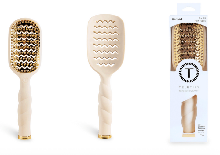 PREORDER: Tan Vented Hair Brush by Teleties (Ships in 1-2 Weeks)