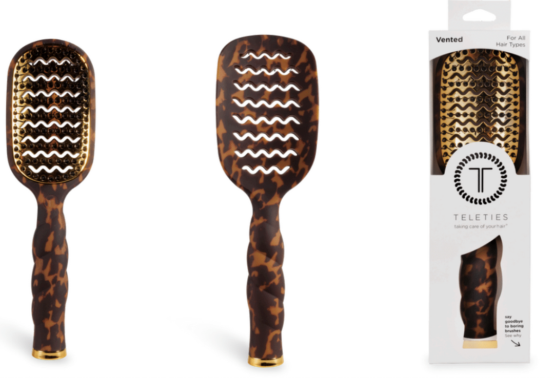 PREORDER: Tortoise Vented Hair Brush by Teleties (Ships in 1-2 Weeks)
