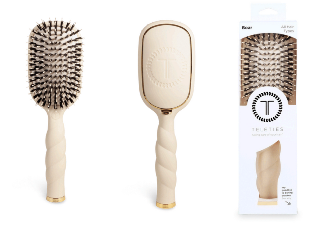 Tan Boar Hair Brush by Teleties