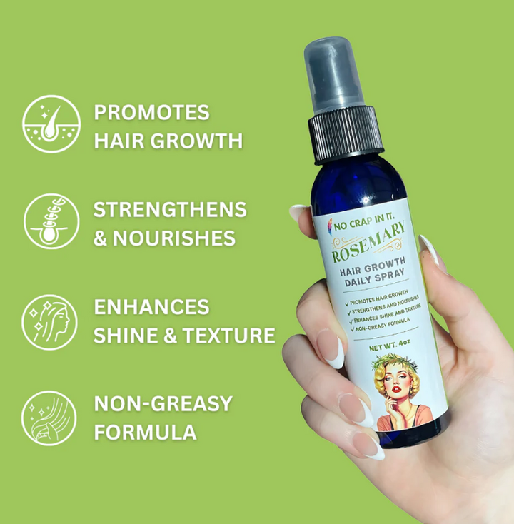 PREORDER: Rosemary Hair Growth Daily Spray by No Crap In It (Ships in 2-3 Weeks)