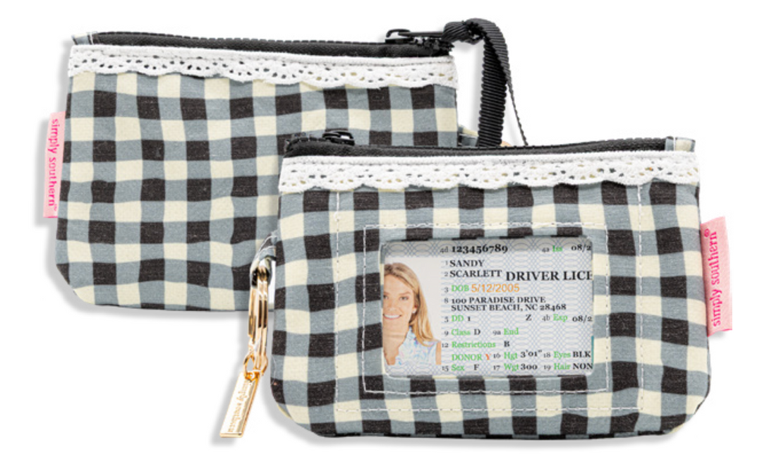 Lace ID Wallet - Black Gingham by Simply Southern