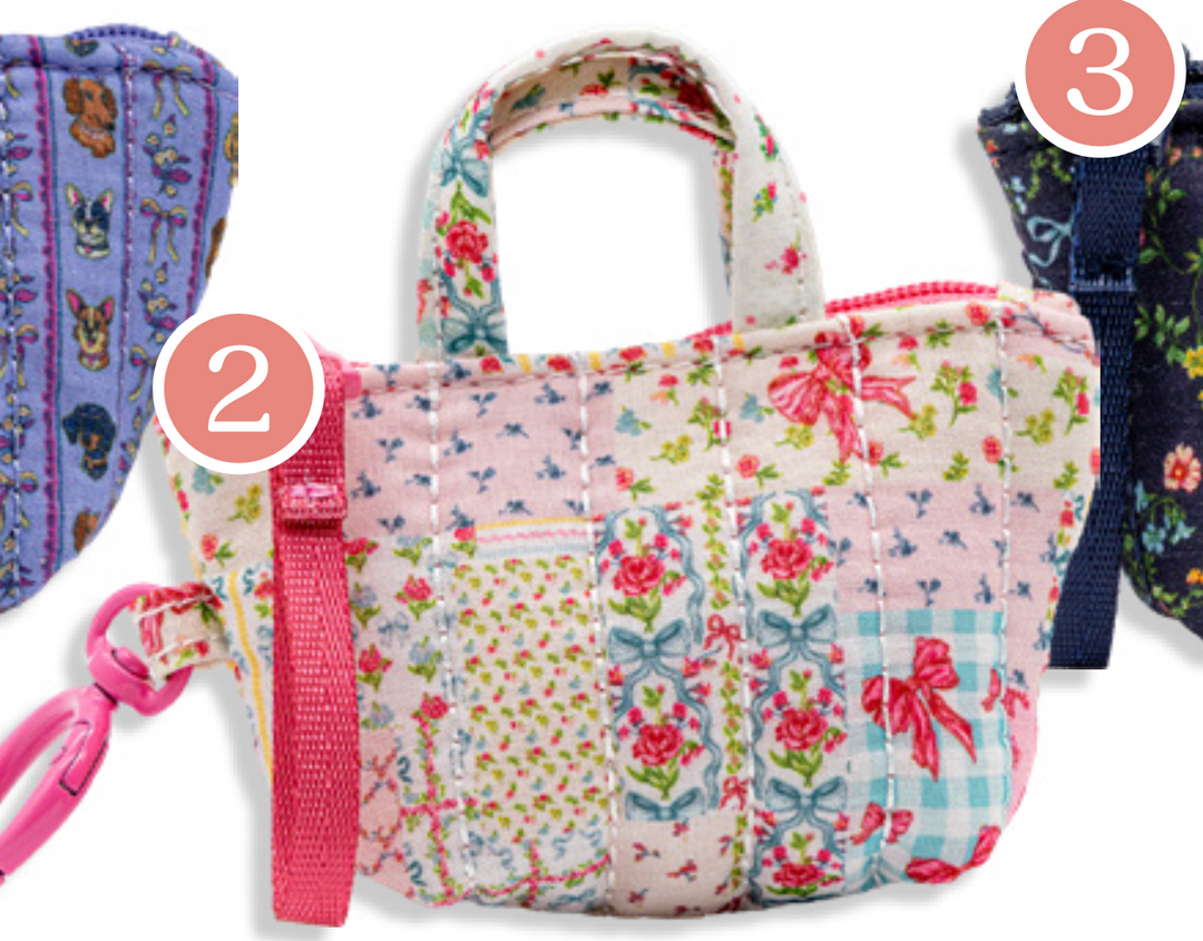 Quilted Mini Tote Keychain - Ribbon Quilt by Simply Southern