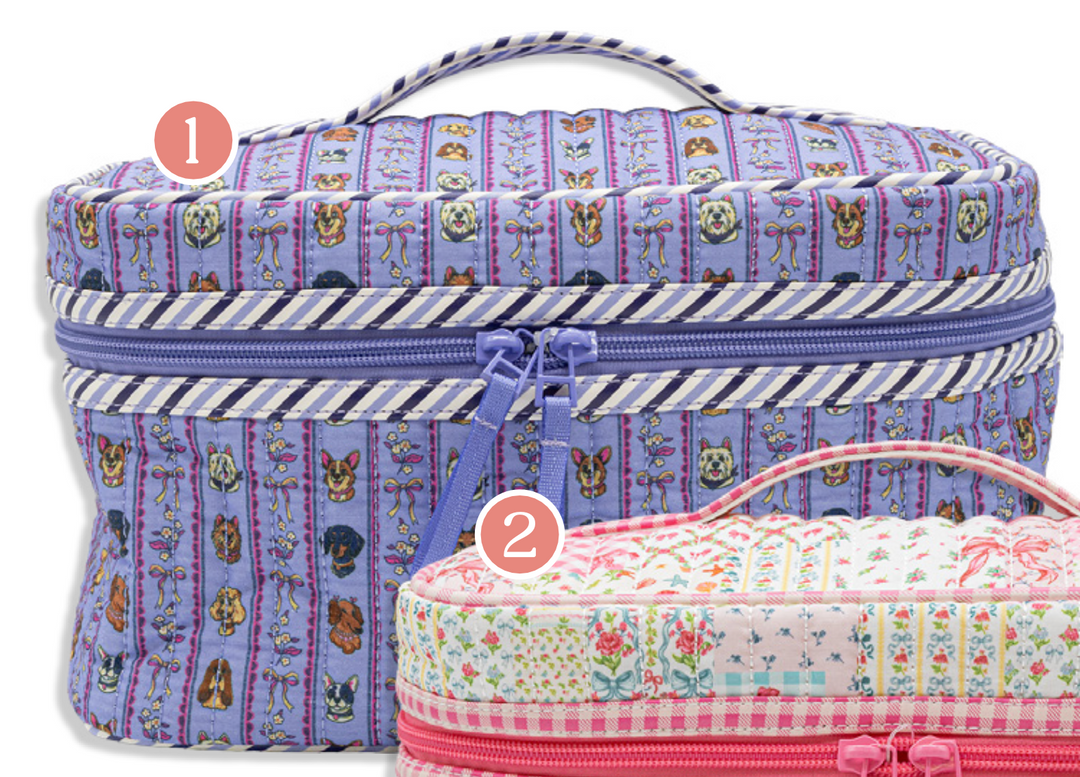 Quilted Makeup Case - Dogs & Bows by Simply Southern