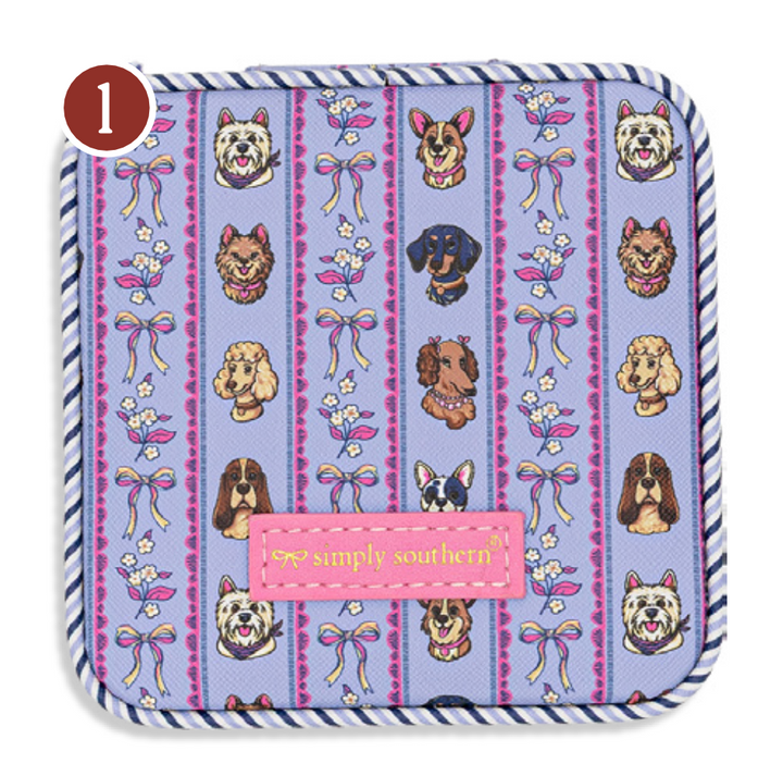 Quilted Jewelry Case - Dogs & Bows by Simply Southern