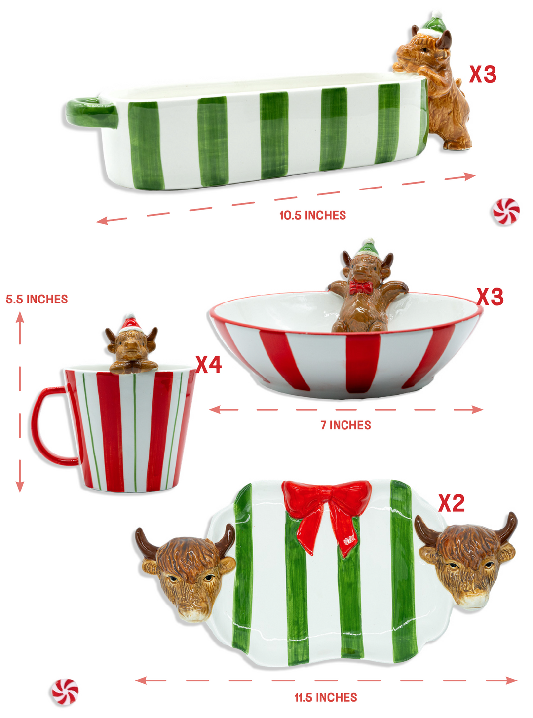 JUNE MARKET: Cow Ceramic Kitchenware Set by Simply Southern (Ships Late July)