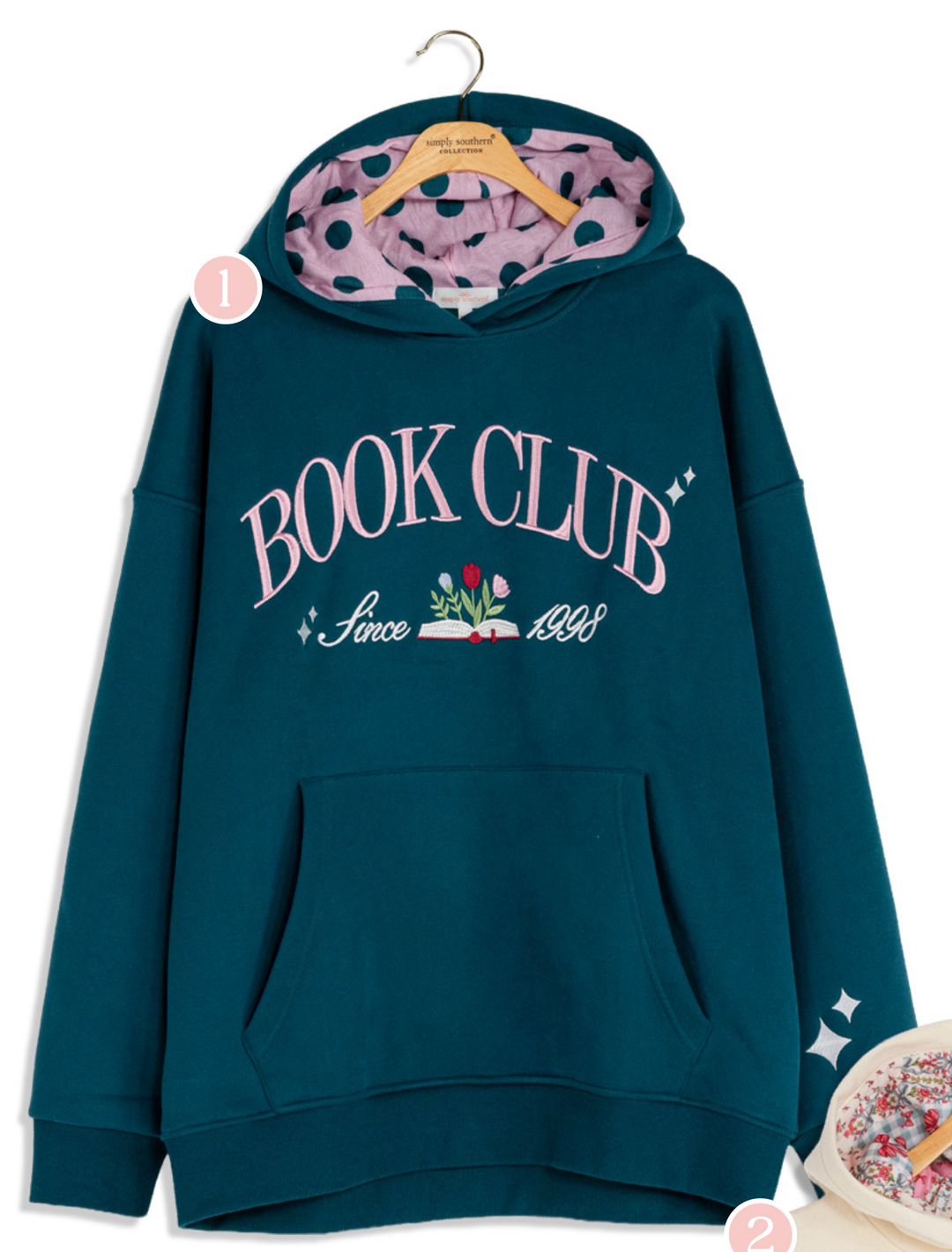 Charm Embroidered Hoodie - Book Club by Simply Southern