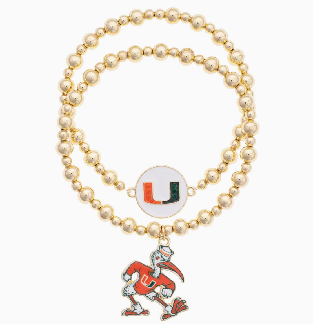 GAMEDAY PREORDER: Miami Hurricanes Stretch Bracelet Set By Canvas (Ships Late August)