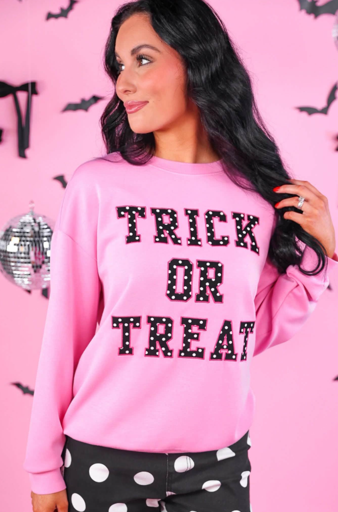 PREORDER: Trick Or Treat Polka Dot Patch Pullover By Jess Lea (Ships Late August)