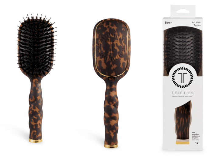 PREORDER: Tortoise Boar Hair Brush by Teleties (Ships in 1-2 Weeks)