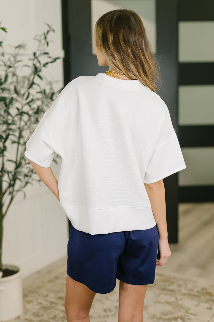 Sense of Clarity Boxy Top in Off White - 7/13