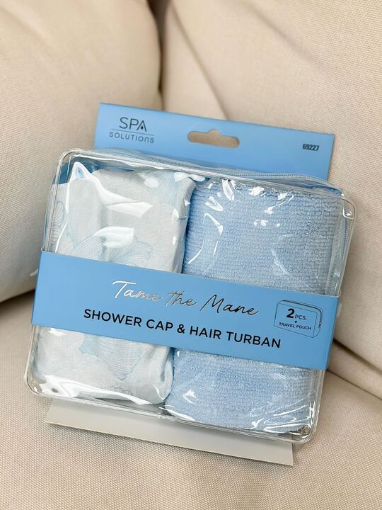 Tame the Mane Shower Hair Set - Blue Floral