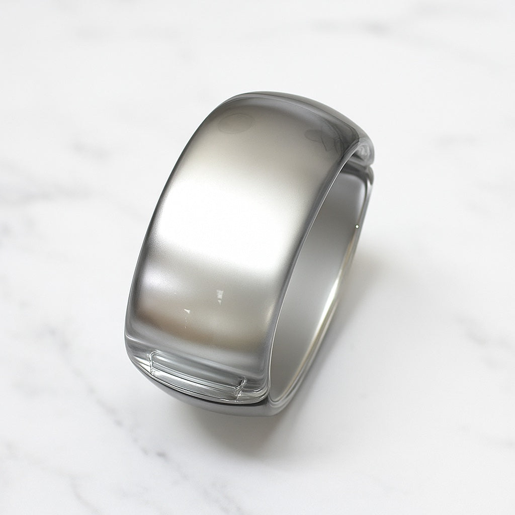Silver Lining – Vintage Lucite Clamper Bracelet by Leetie Lovendale (Preorder: Ships in 2-3 Weeks)