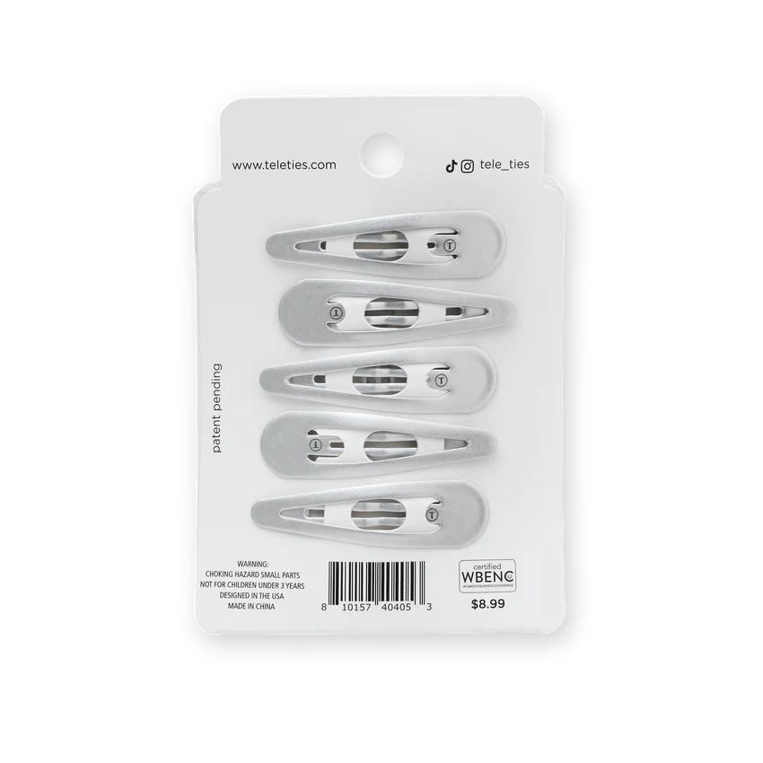 Teleties Snap Clip Set - Silver
