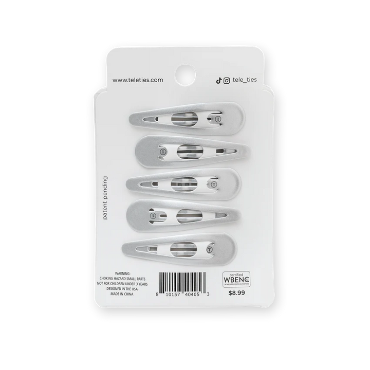 Teleties Snap Clip Set - Silver