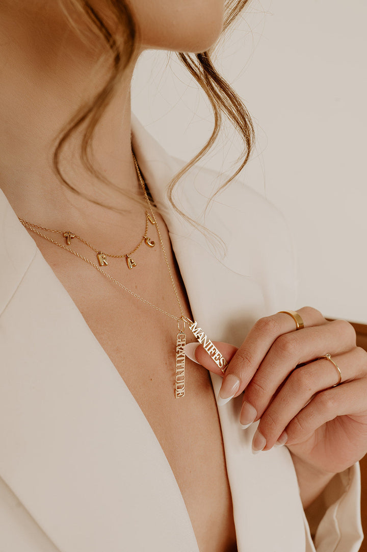 Custom Bristol Bubble Letter Name Necklace - Water Resistant by the Sis Kiss (Ships in 4 Weeks)