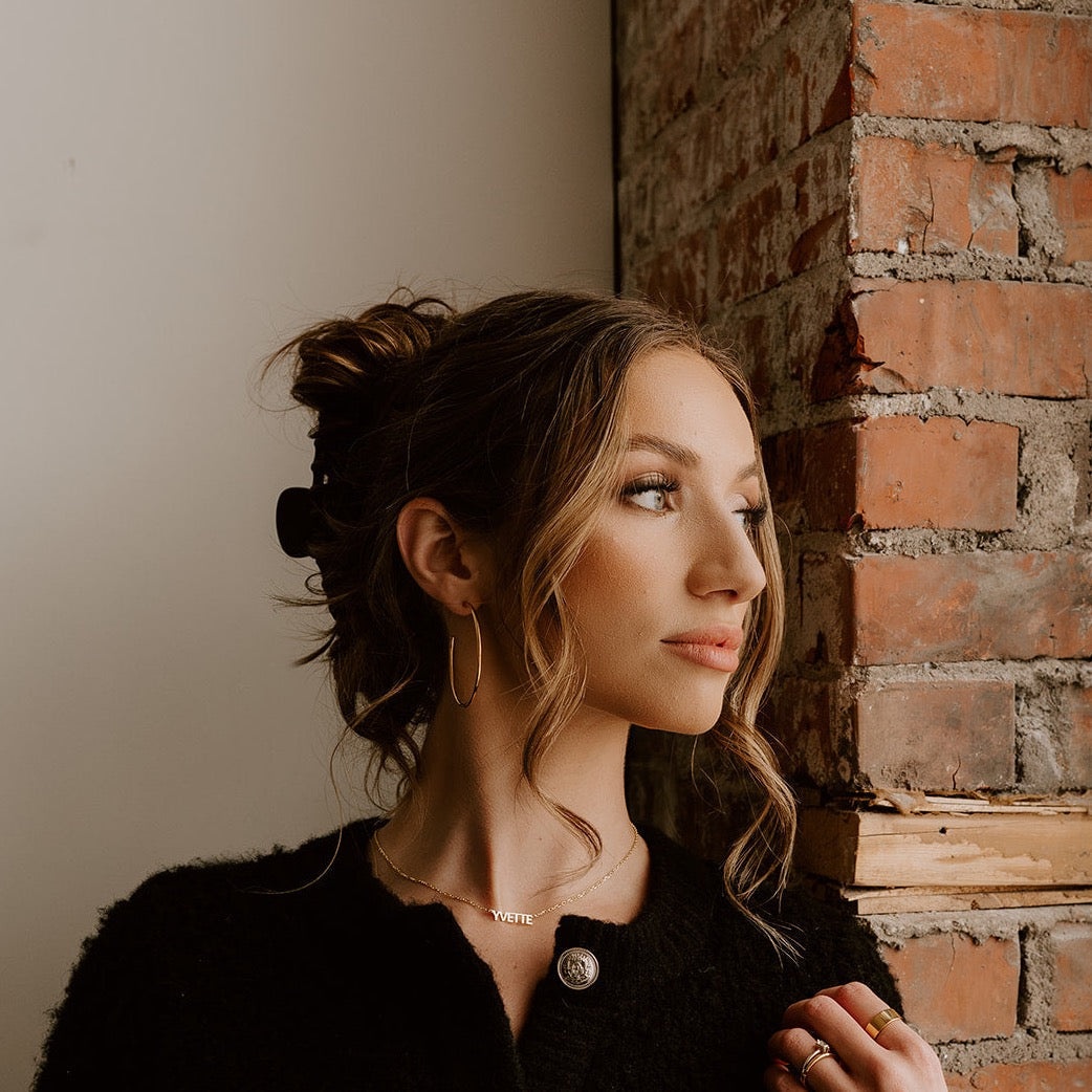 Custom Cherish Mini Paperclip Chain Necklace - Water Resistant by the Sis Kiss (Ships in 4 Weeks)