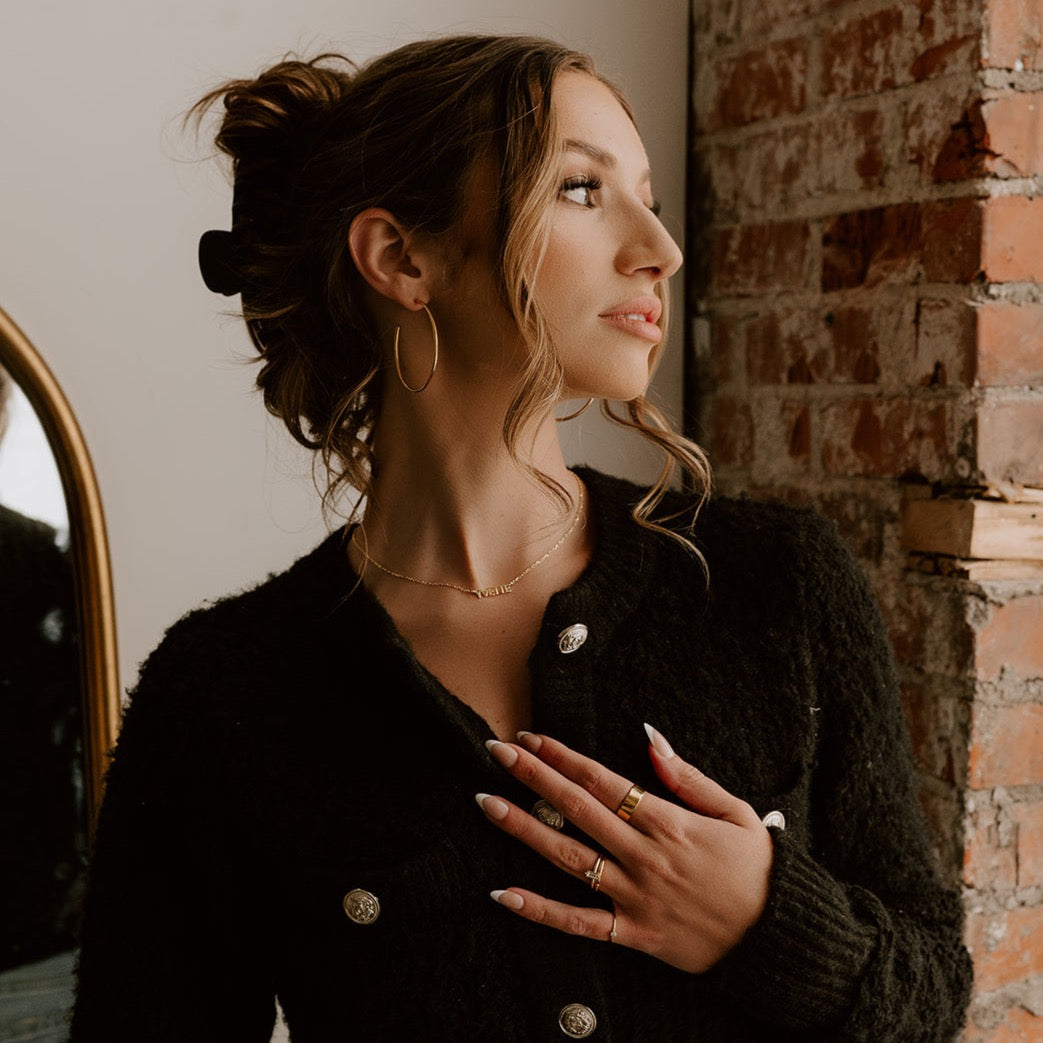 Custom Cherish Mini Paperclip Chain Necklace - Water Resistant by the Sis Kiss (Ships in 4 Weeks)