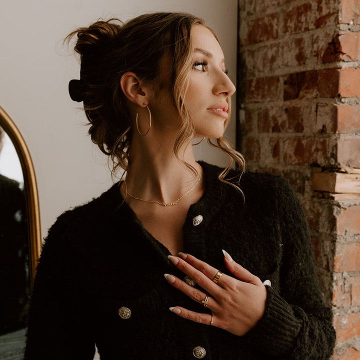 Custom Cherish Mini Paperclip Chain Necklace - Water Resistant by the Sis Kiss (Ships in 4 Weeks)