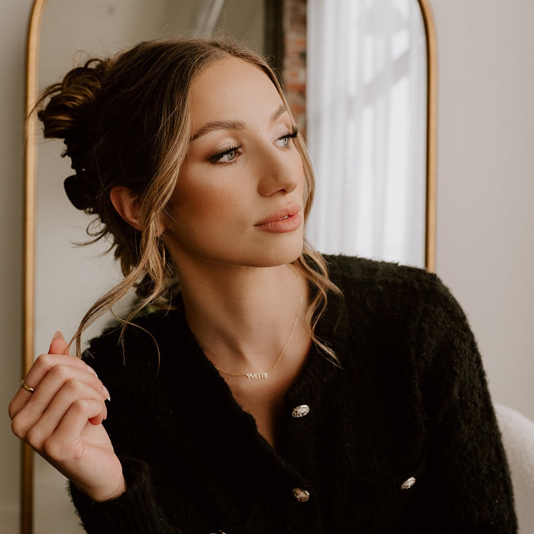 Custom Cherish Mini Paperclip Chain Necklace - Water Resistant by the Sis Kiss (Ships in 4 Weeks)