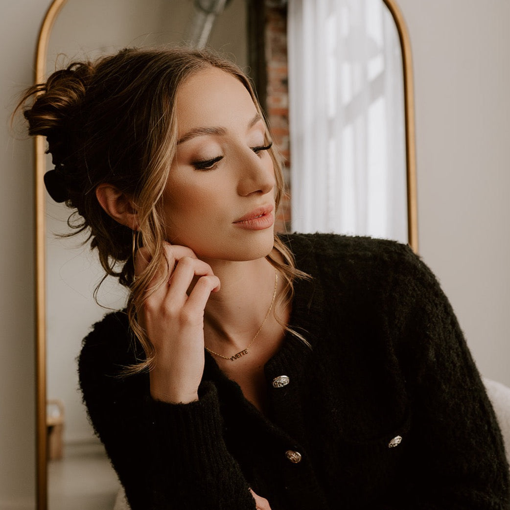 Custom Cherish Mini Paperclip Chain Necklace - Water Resistant by the Sis Kiss (Ships in 4 Weeks)