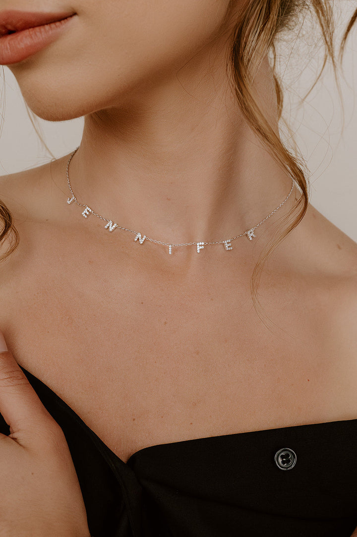 Custom Mini Dover Name Necklace - Water Resistant by the Sis Kiss (Ships in 4 Weeks)