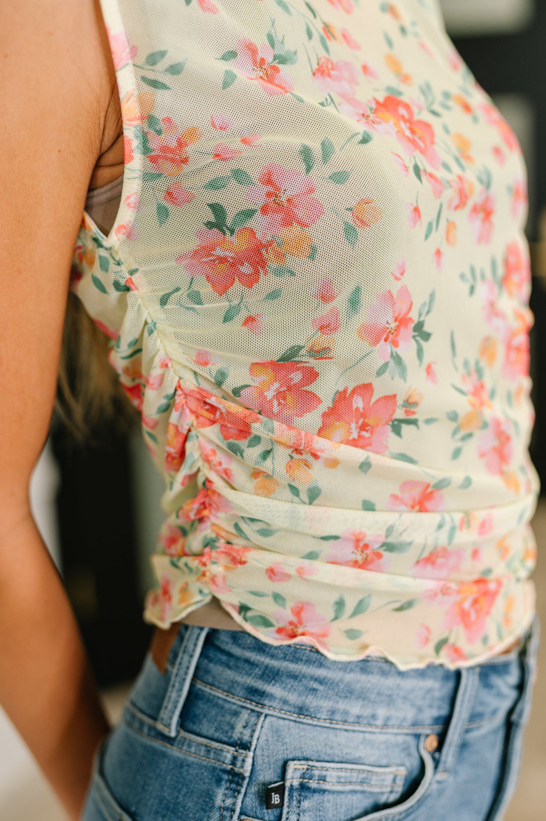 Snatched & Sassy Sheer Layering Top in Chartreuse - 6/4