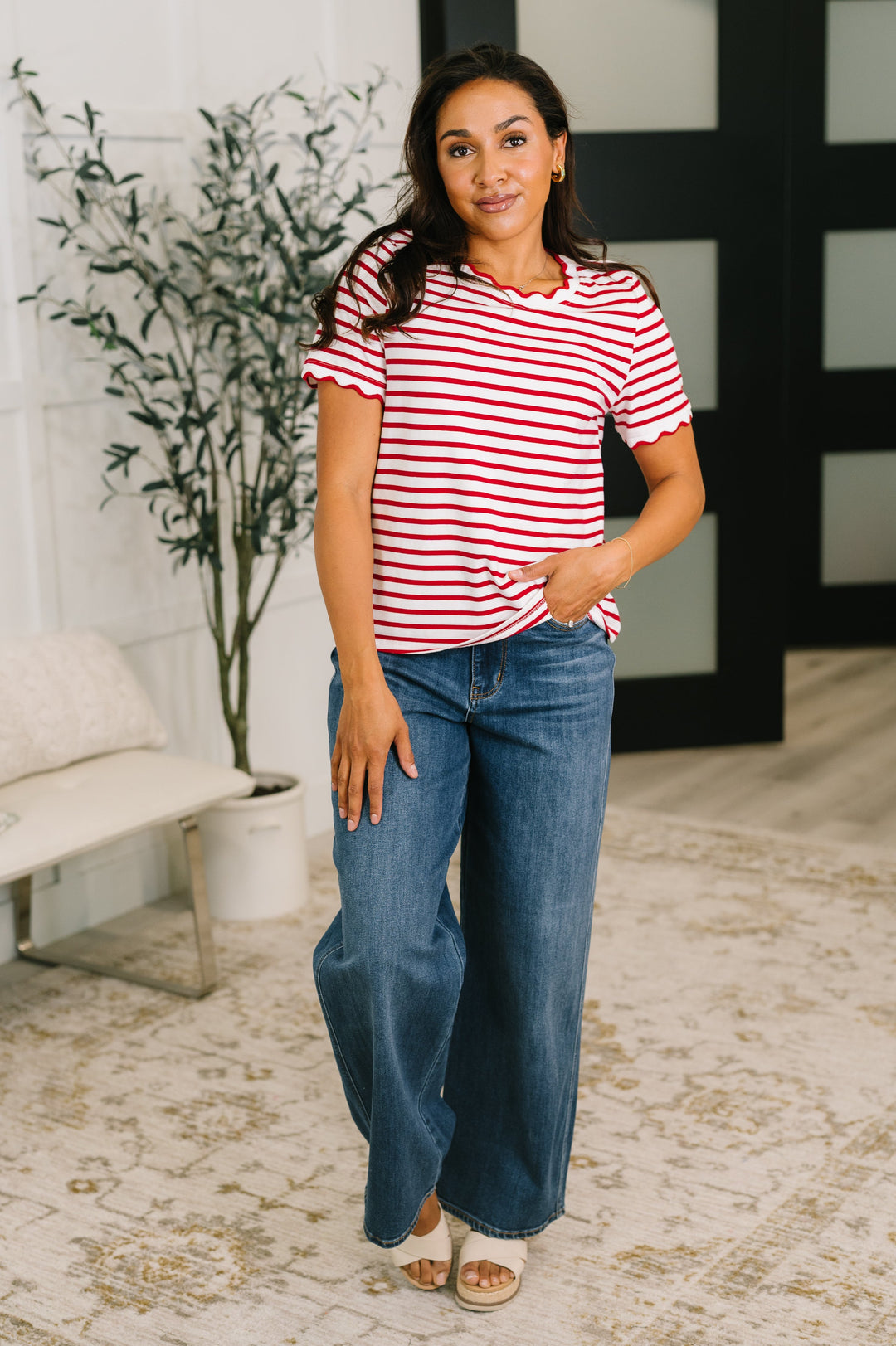 Something New Scalloped Hem Top - 5/26