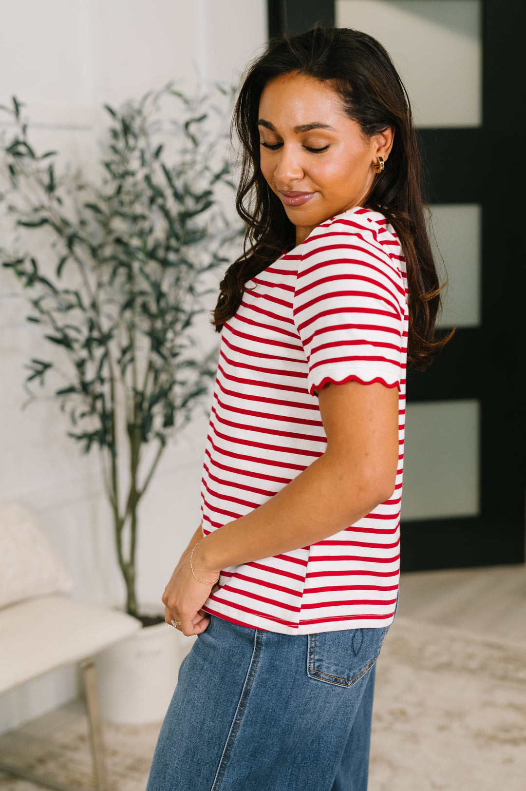 Something New Scalloped Hem Top - 5/26