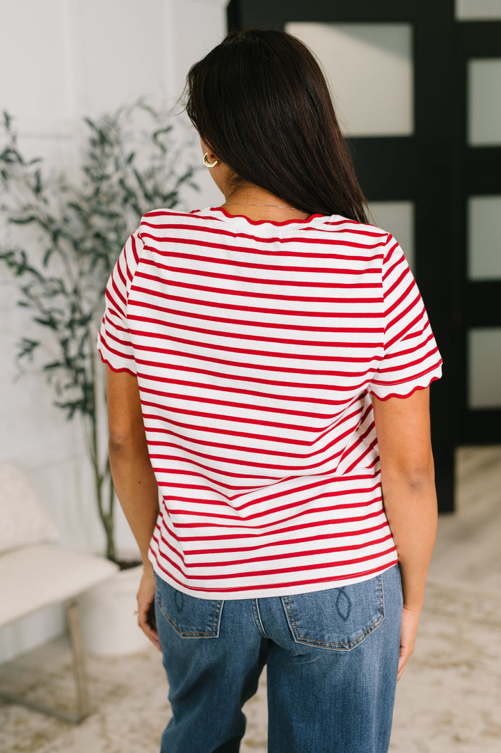 Something New Scalloped Hem Top - 5/26