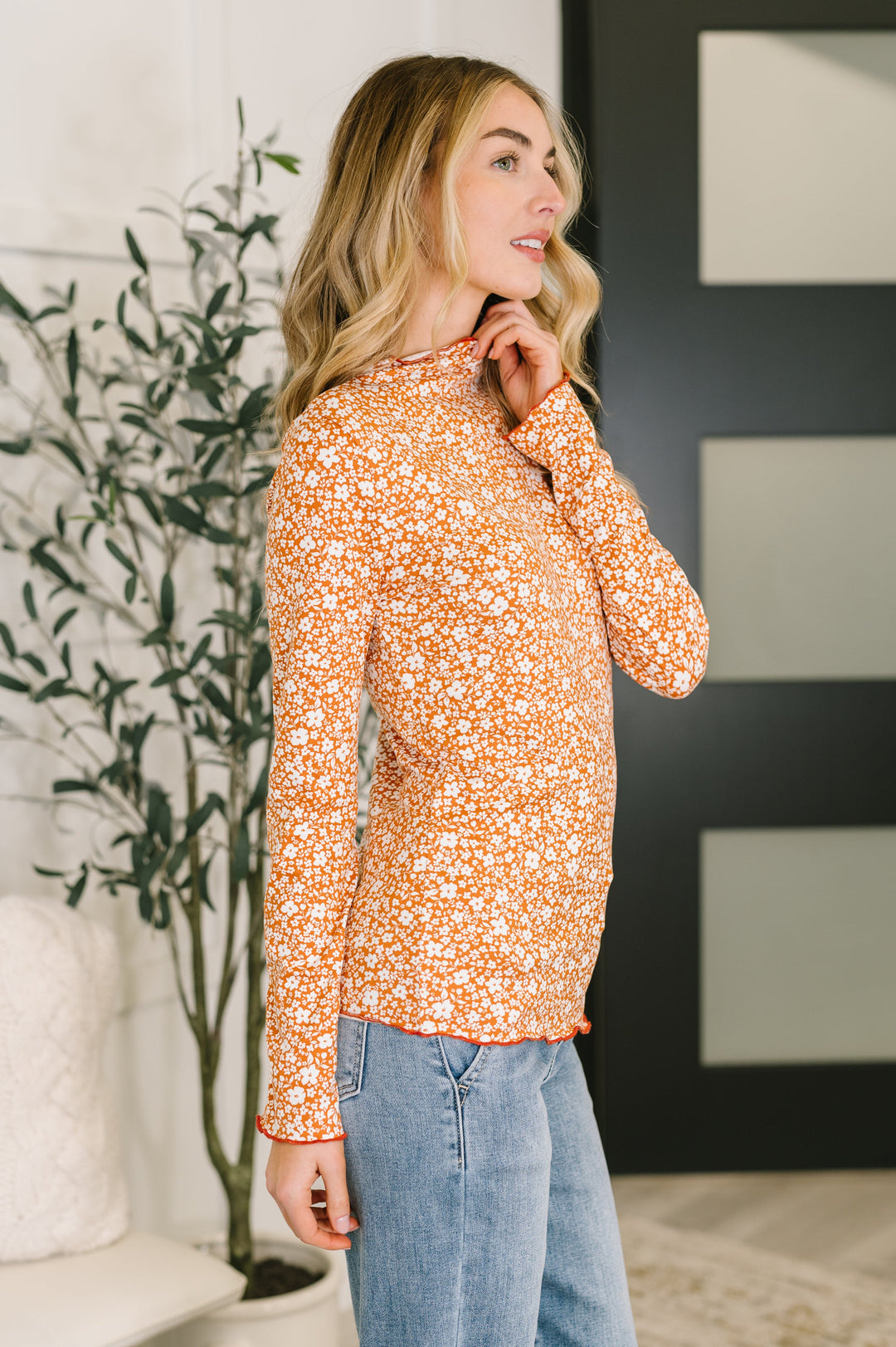 Something in the Air Lettuce Hem Longsleeve Top - 8/21
