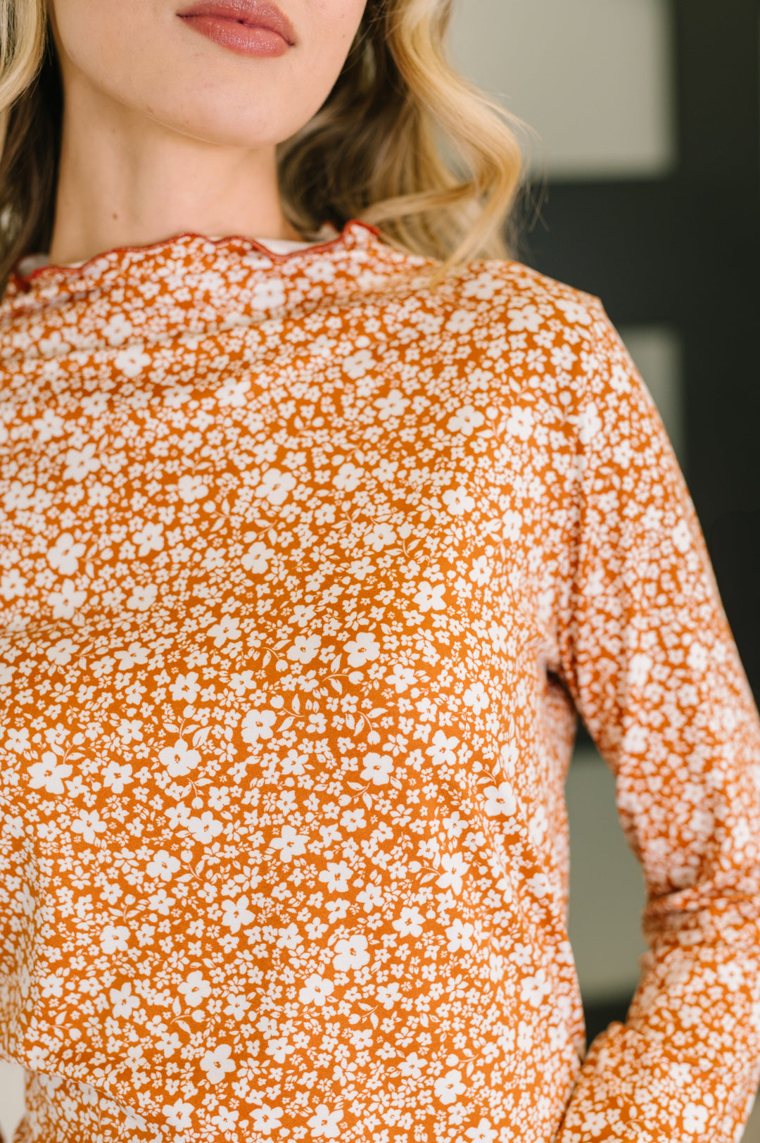 Something in the Air Lettuce Hem Longsleeve Top - 8/21